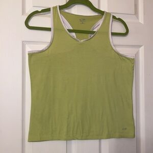 Champion Women’s In a Pale Green Trimmed in White Tank Top V-Neck Size Med